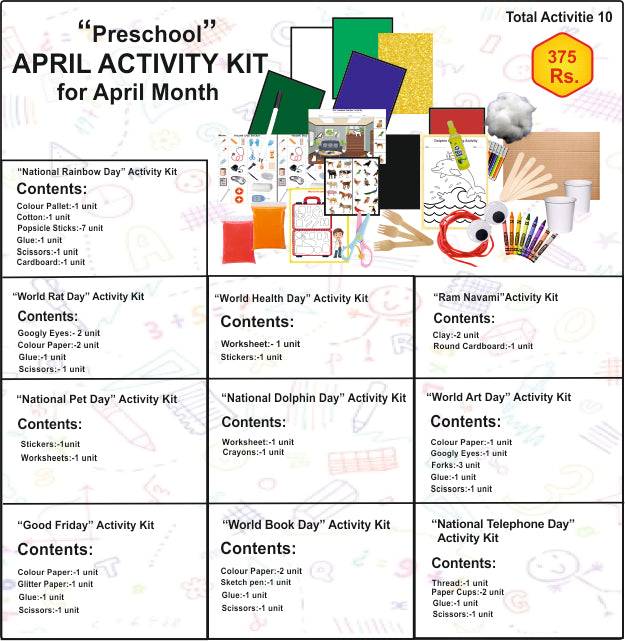 "Preschool" APRIL ACTIVITY KIT for April Month