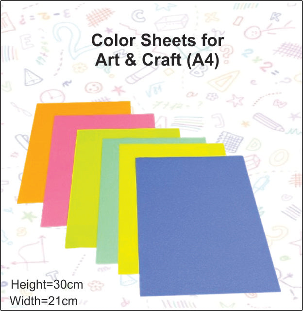 A4 Color Sheets for Art & Craft (20 units)