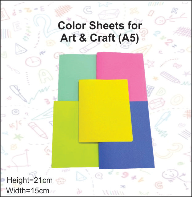 A5 Color Sheets for Art & Craft (20 units)